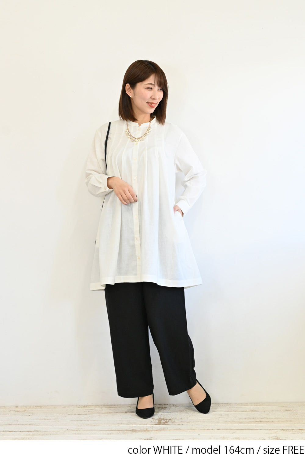 ≪SALE≫ Asymmetrical Hem A-Line Tuck Tunic