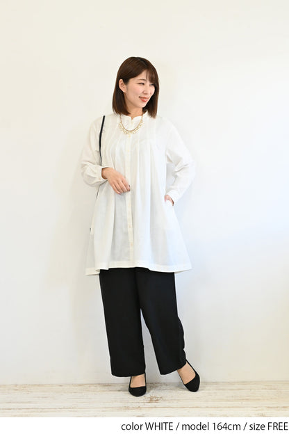 ≪SALE≫ Asymmetrical Hem A-Line Tuck Tunic