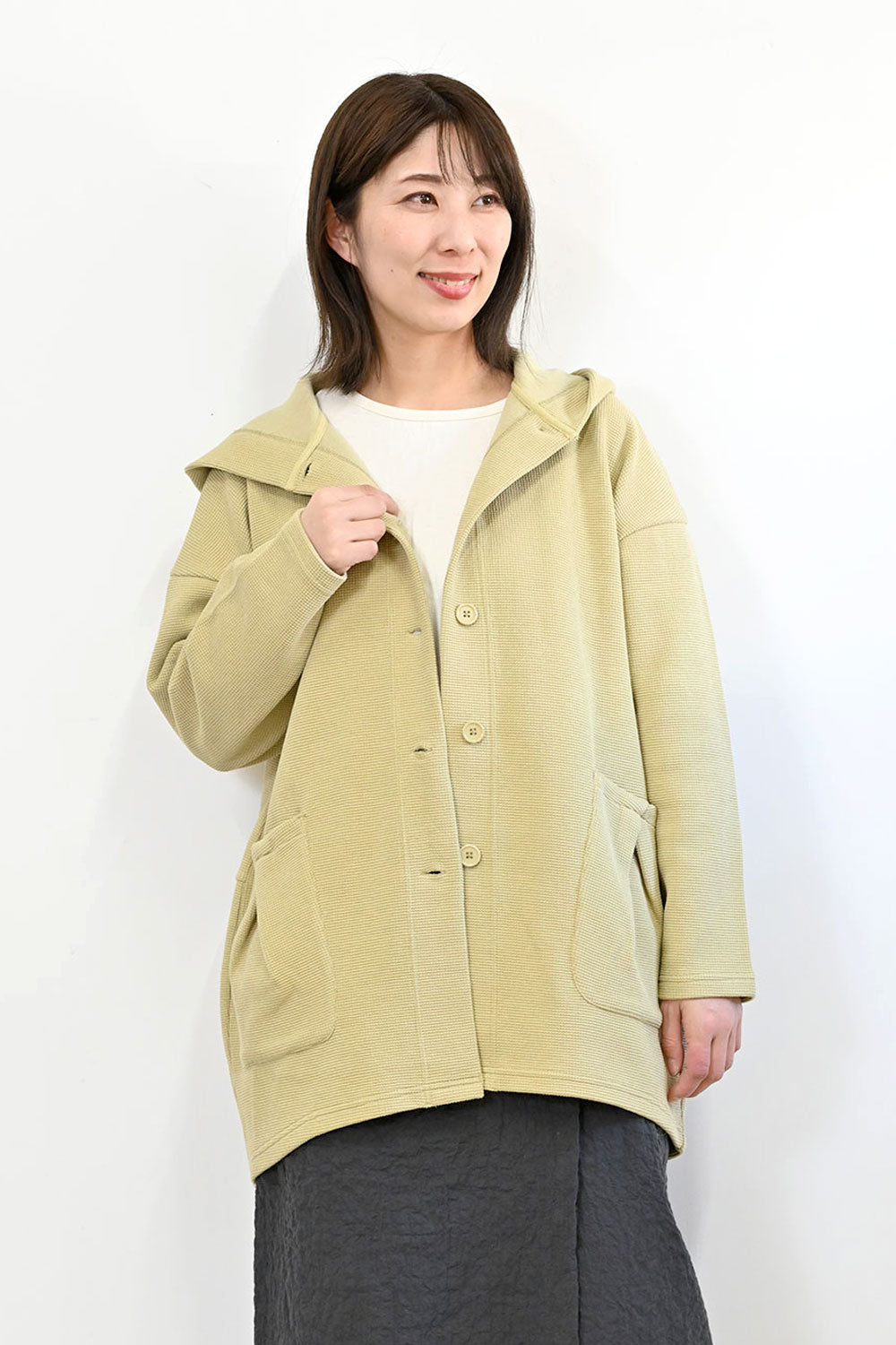＼Limited Stock／≪SALE≫★2407 Received from Hideo, Listed for Reduction, Not Public★ Pique Style Cocoon Long Parka