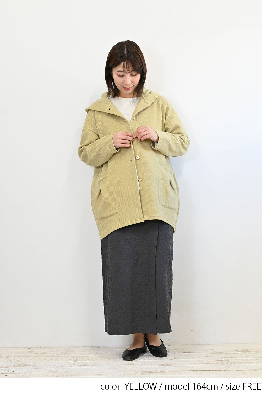 ＼Limited Stock／≪SALE≫★2407 Received from Hideo, Listed for Reduction, Not Public★ Pique Style Cocoon Long Parka