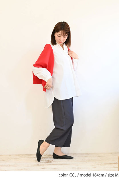 レーヨン混タックパンツ