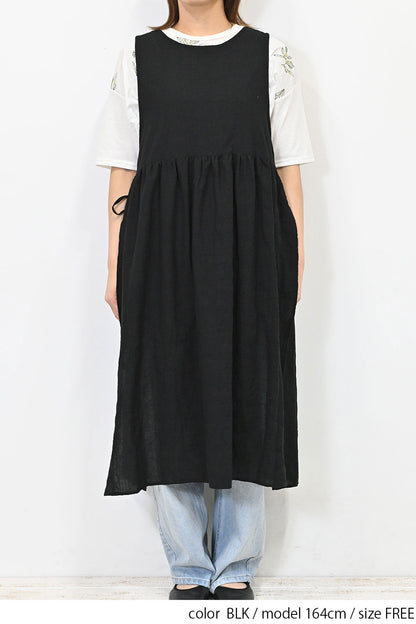 ふんわりサイドスリットギャザーワンピース
