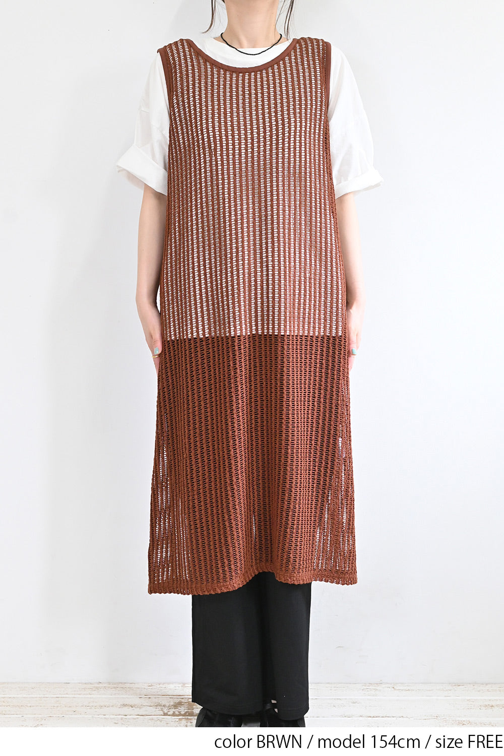 メッシュノースリワンピース