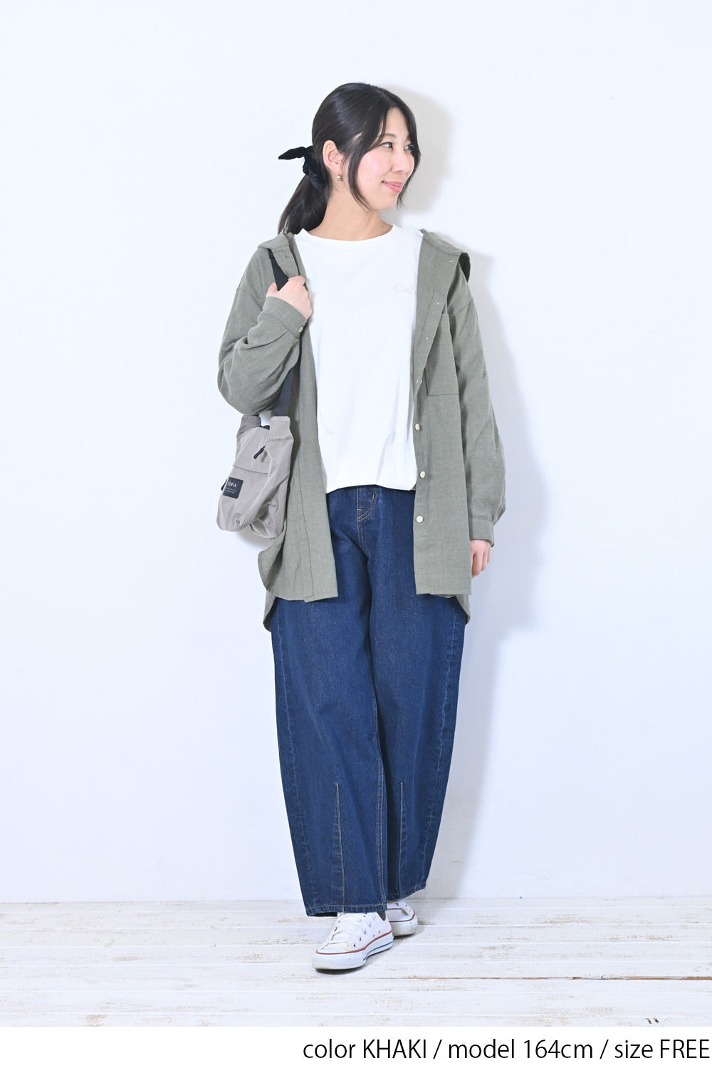 フード付きシャツチュニック