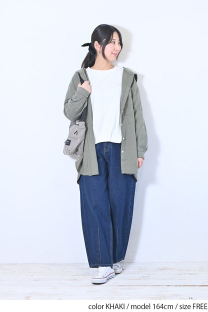 フード付きシャツチュニック