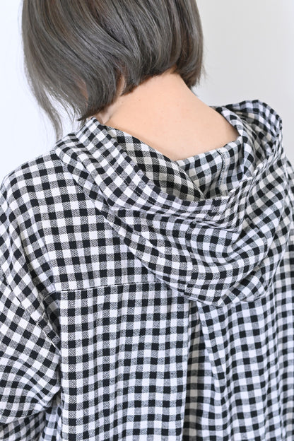 フード付きシャツチュニック