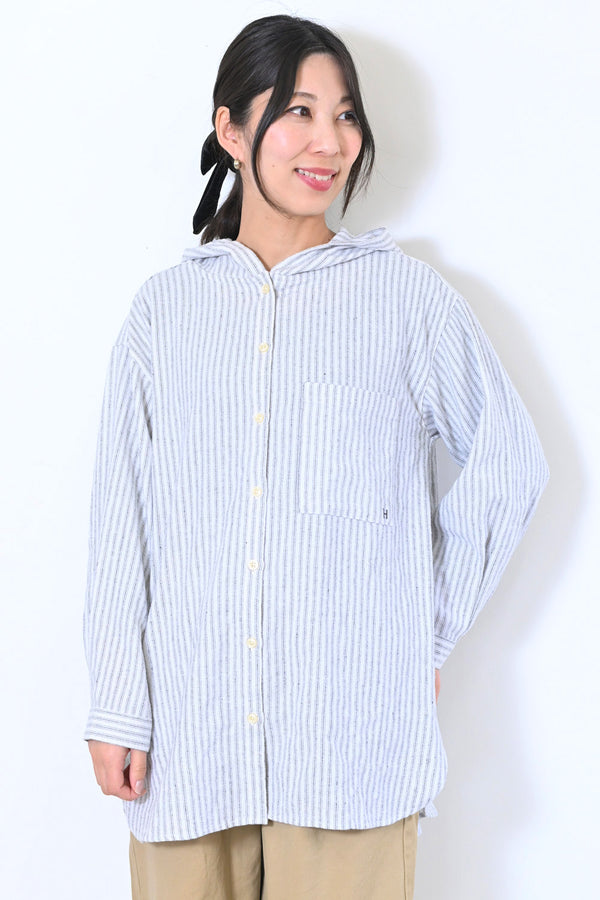 ≪SALE≫Hooded Shirt Tunic