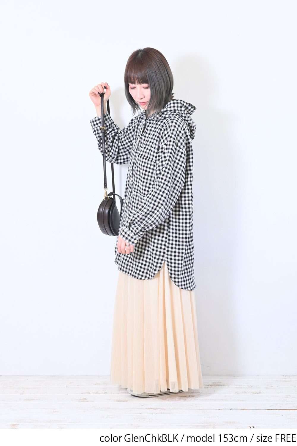 フード付きシャツチュニック