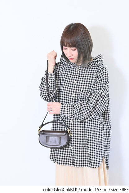 フード付きシャツチュニック