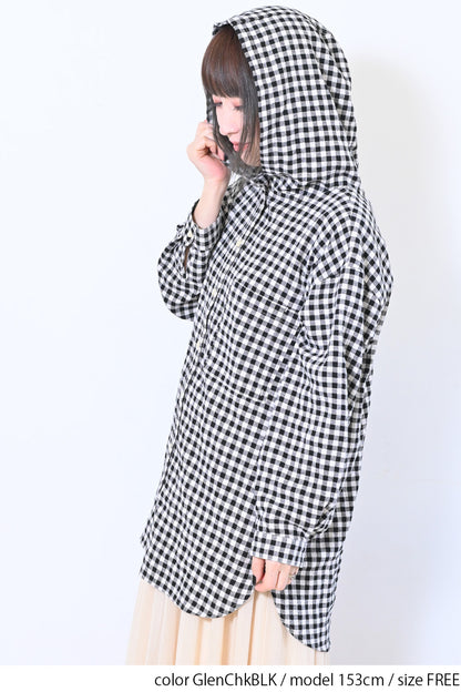 フード付きシャツチュニック