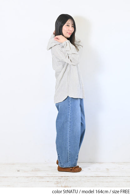 レース使いフードギャザーチュニック