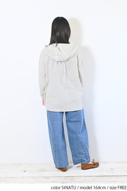 レース使いフードギャザーチュニック