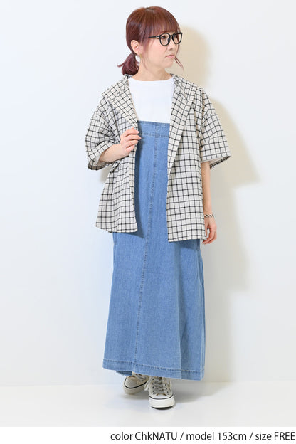 麻混ぽこぽこフードシャツ