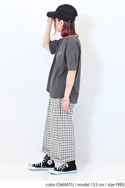 麻混ぽこぽこリラックスパンツ