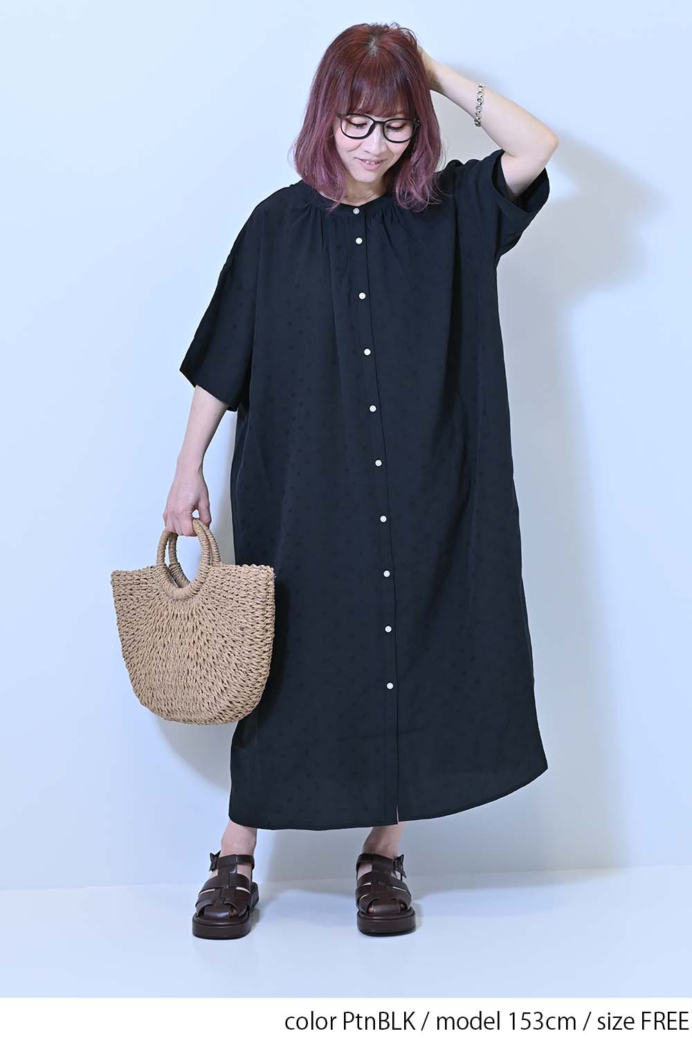 ≪SALE≫Heart Dobby Gathered Dress