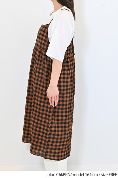 ≪SALE≫CHECK Gathered Cami Dress