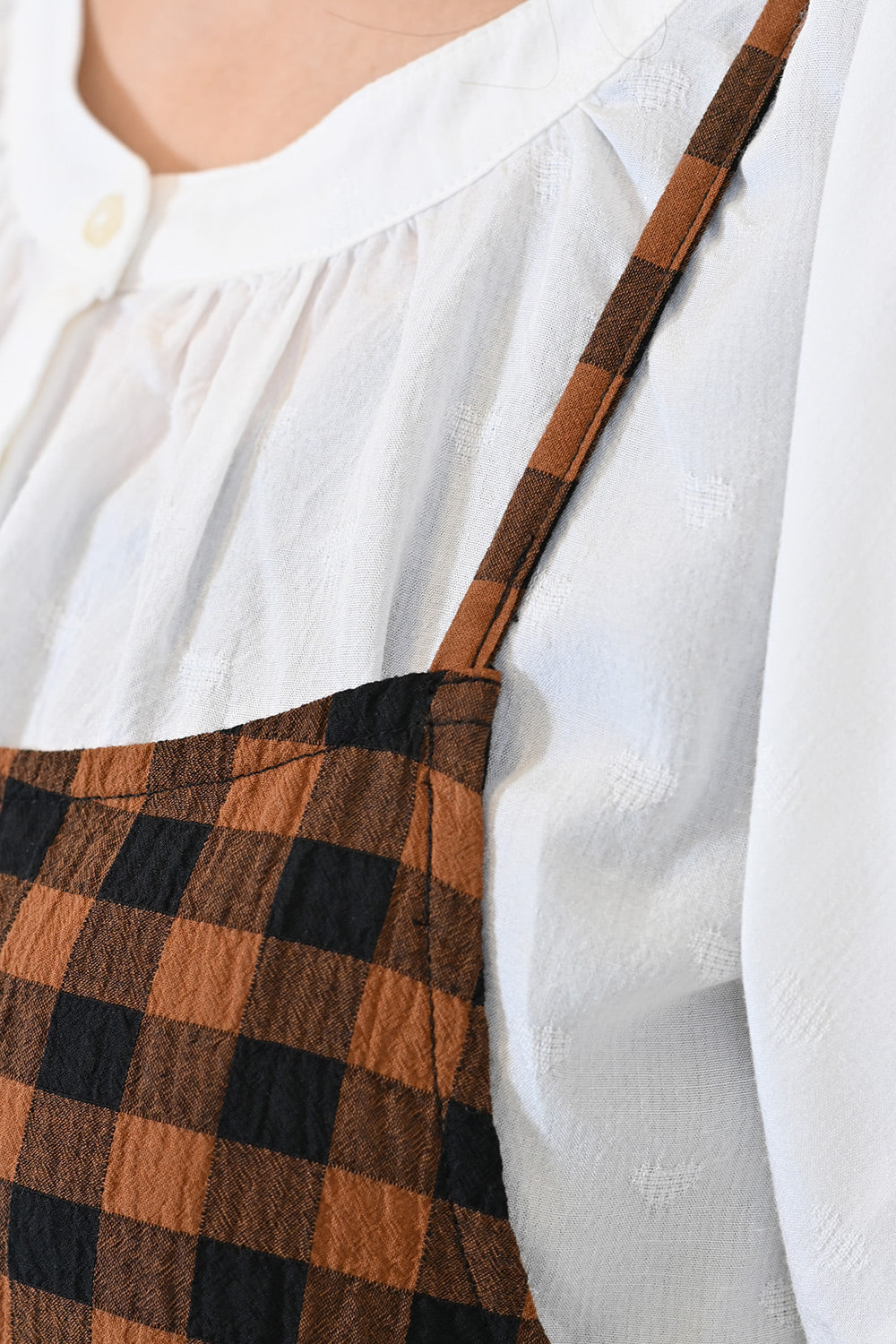 ≪SALE≫CHECK Gathered Cami Dress