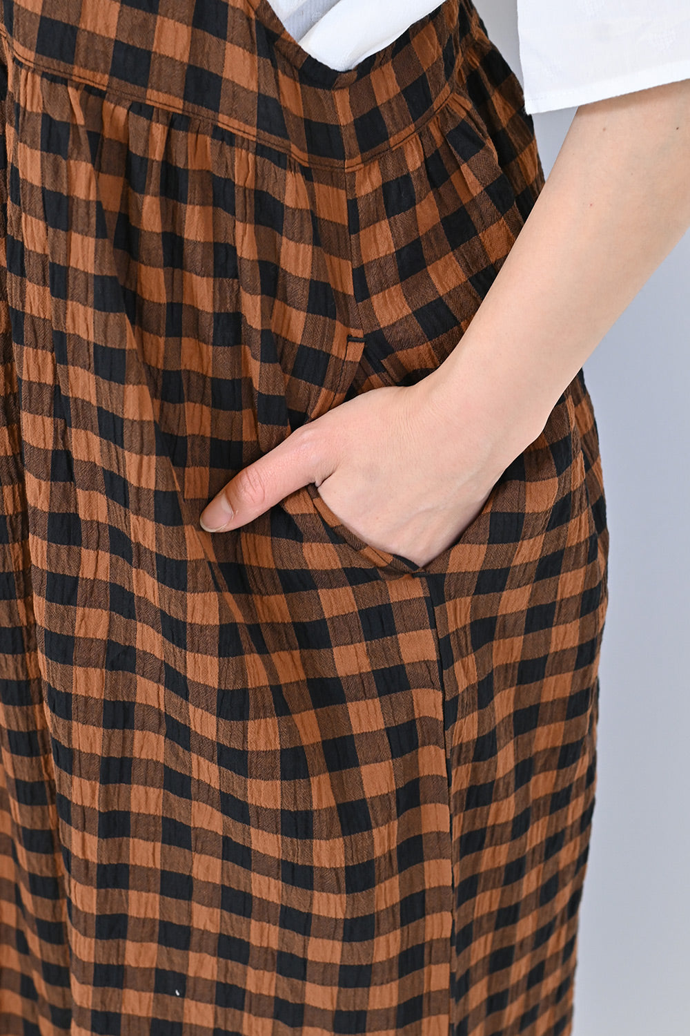 ≪SALE≫CHECK Gathered Cami Dress