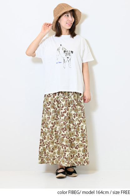 花柄ギャザースカート