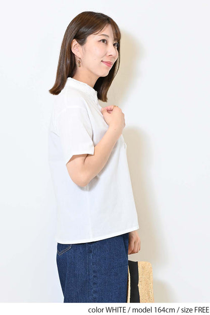 衿レースブラウス