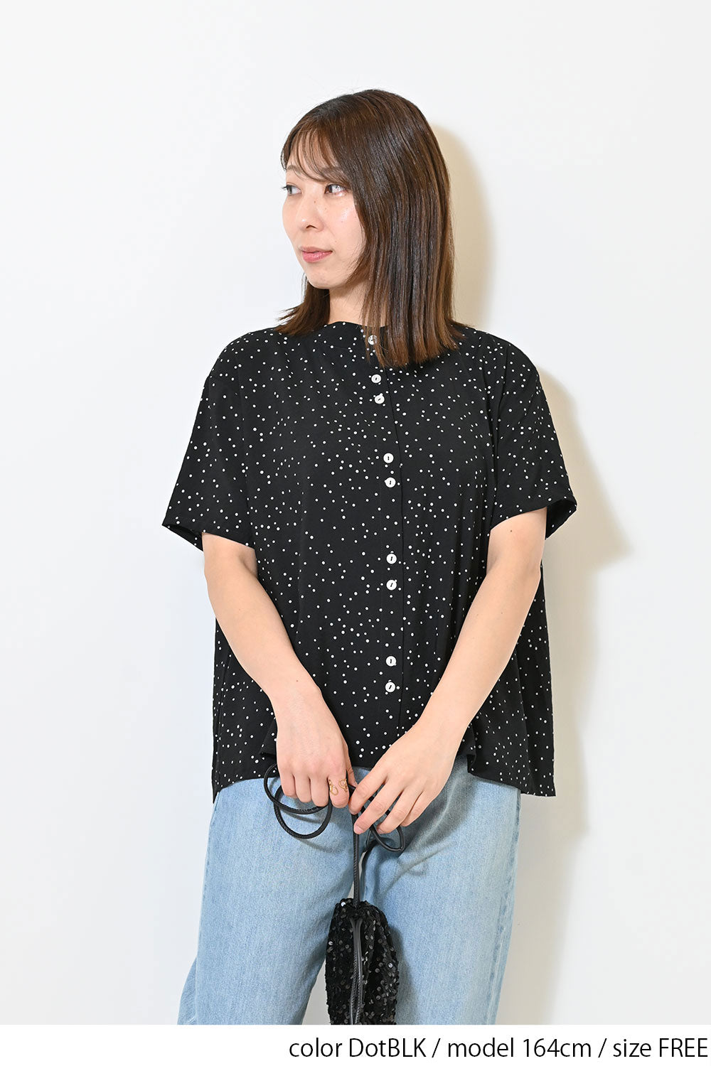 ≪SALE≫ドット無地チビハイネックブラウス – HEART MARKET