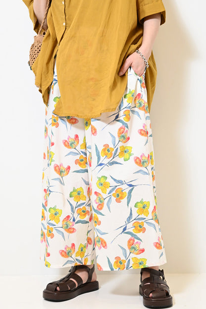 ≪SALE≫ Watercolor Floral Gaucho Pants