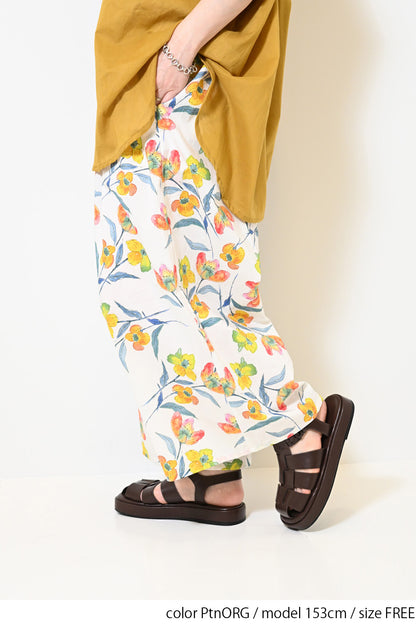 ≪SALE≫ Watercolor Floral Gaucho Pants