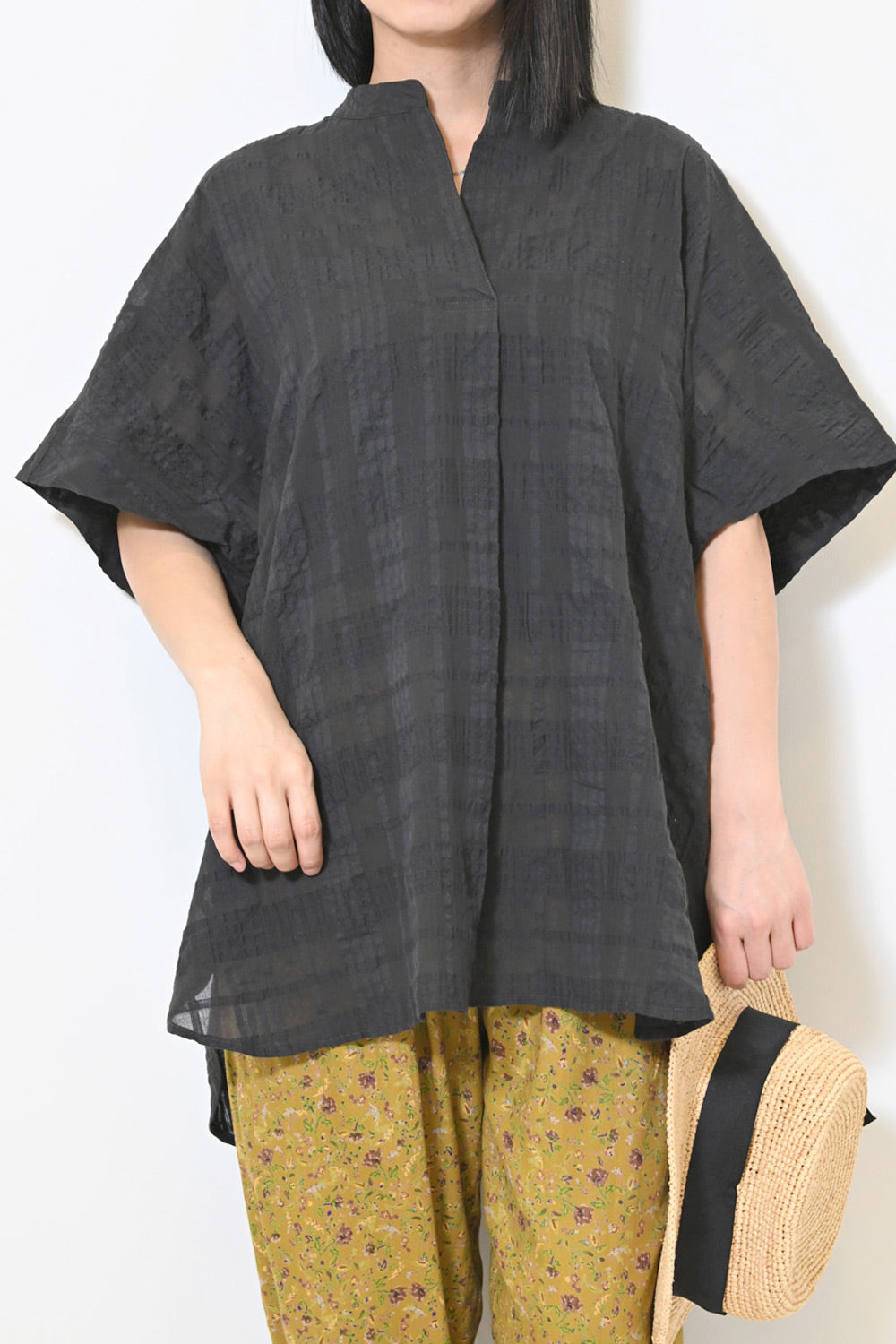 ≪SALE≫Sheer Check Skipper Tunic