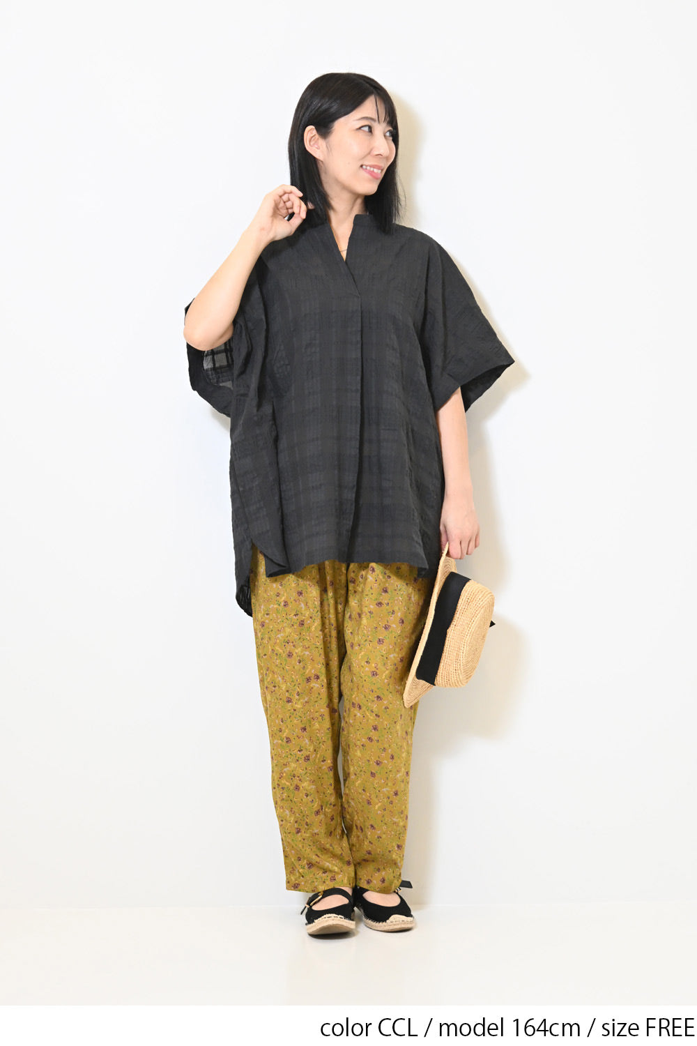 ≪SALE≫Sheer Check Skipper Tunic