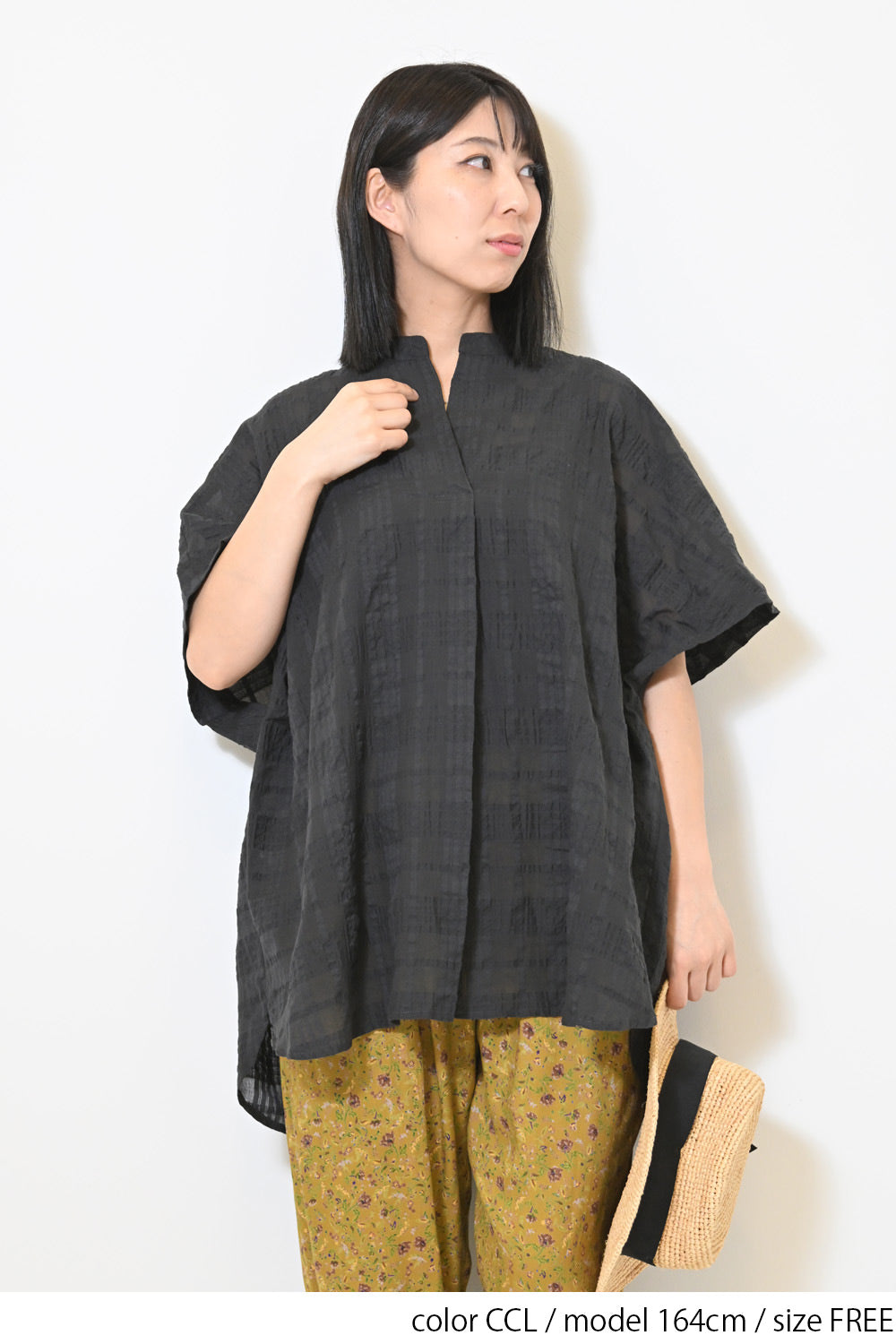≪SALE≫Sheer Check Skipper Tunic
