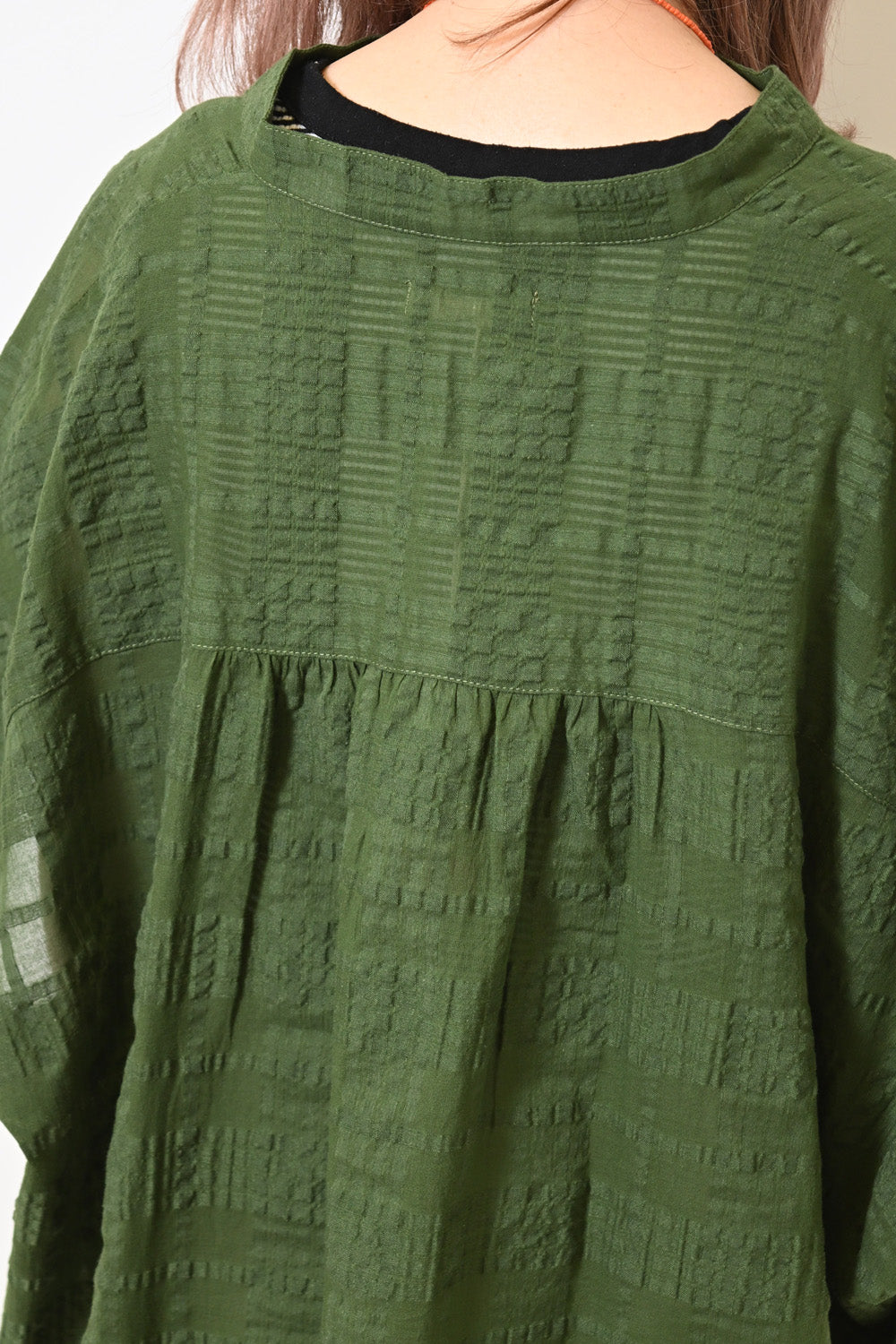 ≪SALE≫Sheer Check Skipper Tunic