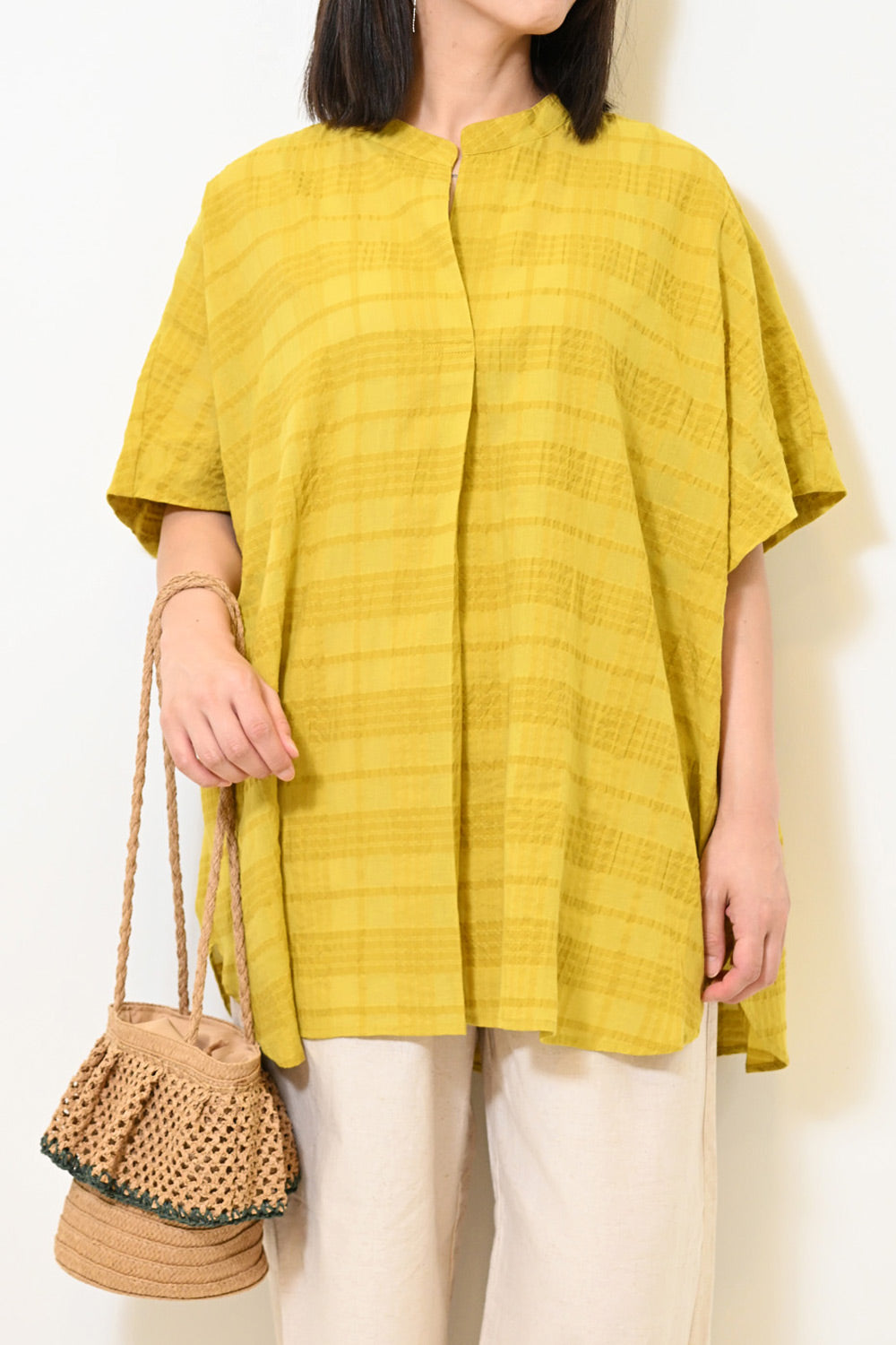 ≪SALE≫Sheer Check Skipper Tunic