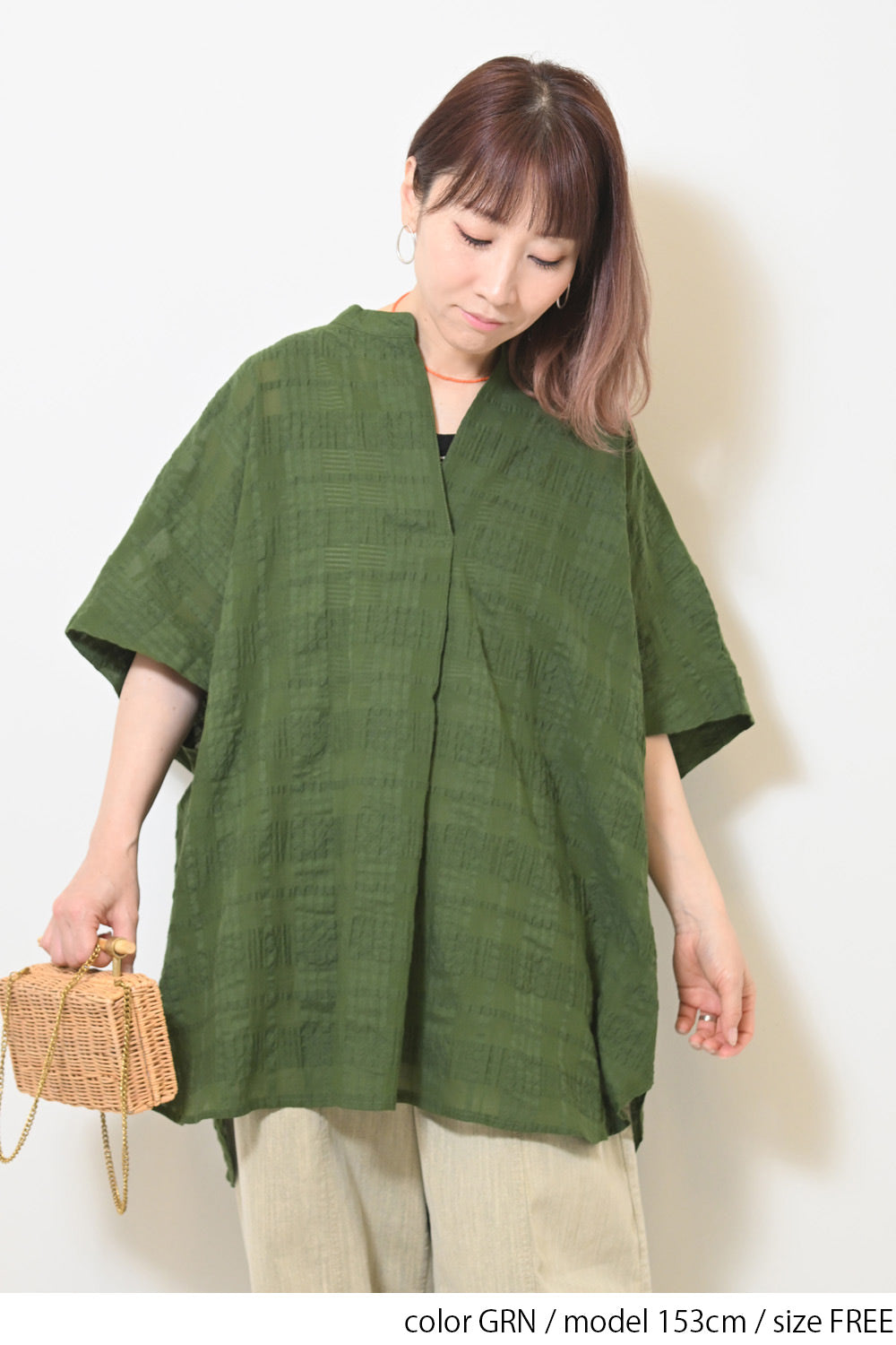 ≪SALE≫Sheer Check Skipper Tunic