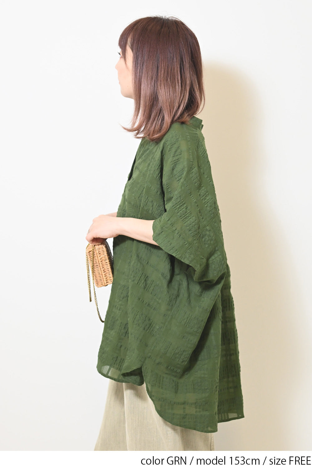 ≪SALE≫Sheer Check Skipper Tunic