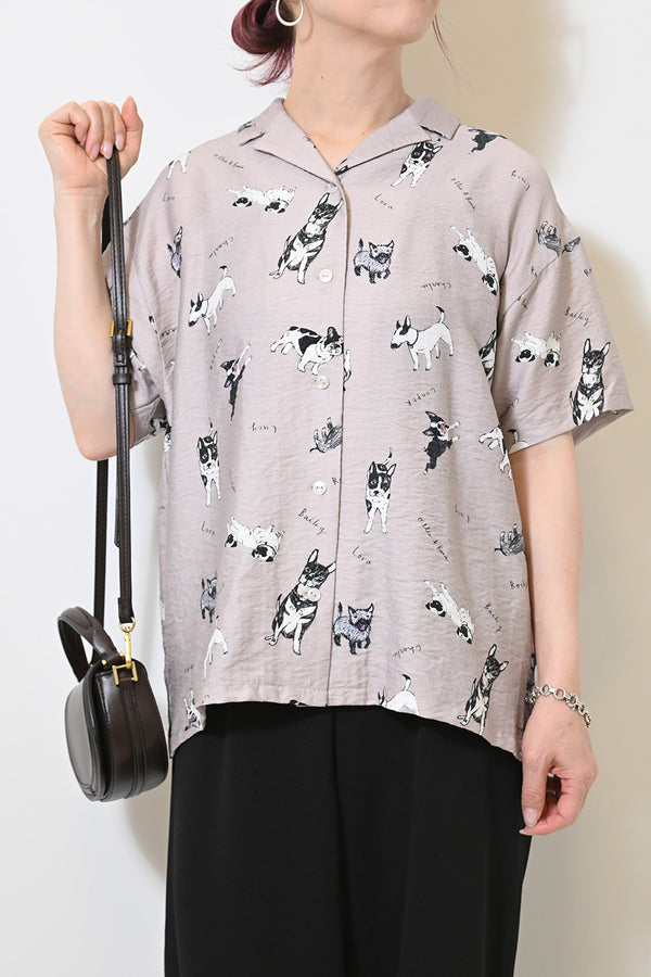 ≪SALE≫イヌ図鑑総柄シャツ