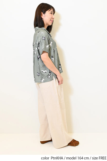 イヌ図鑑総柄シャツ