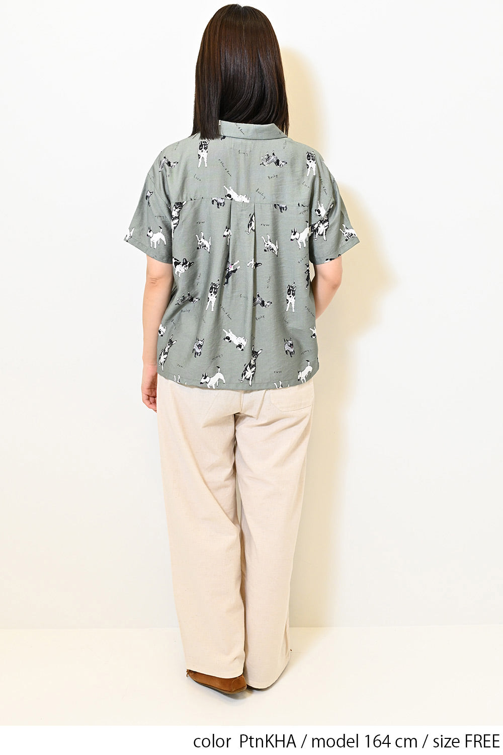 イヌ図鑑総柄シャツ