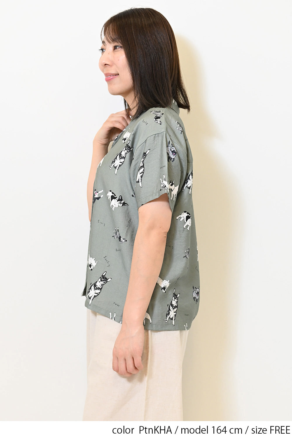 イヌ図鑑総柄シャツ