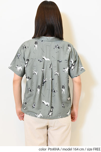 イヌ図鑑総柄シャツ