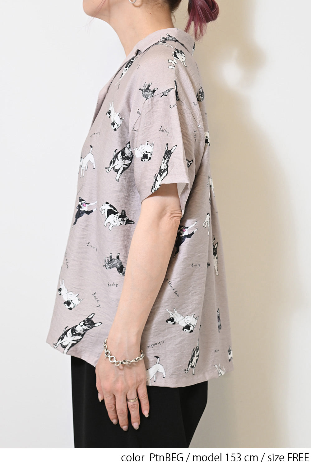 イヌ図鑑総柄シャツ