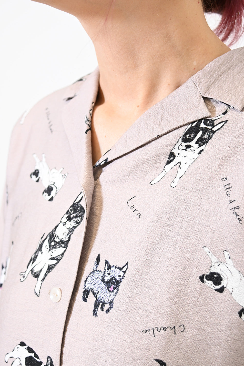 イヌ図鑑総柄シャツ