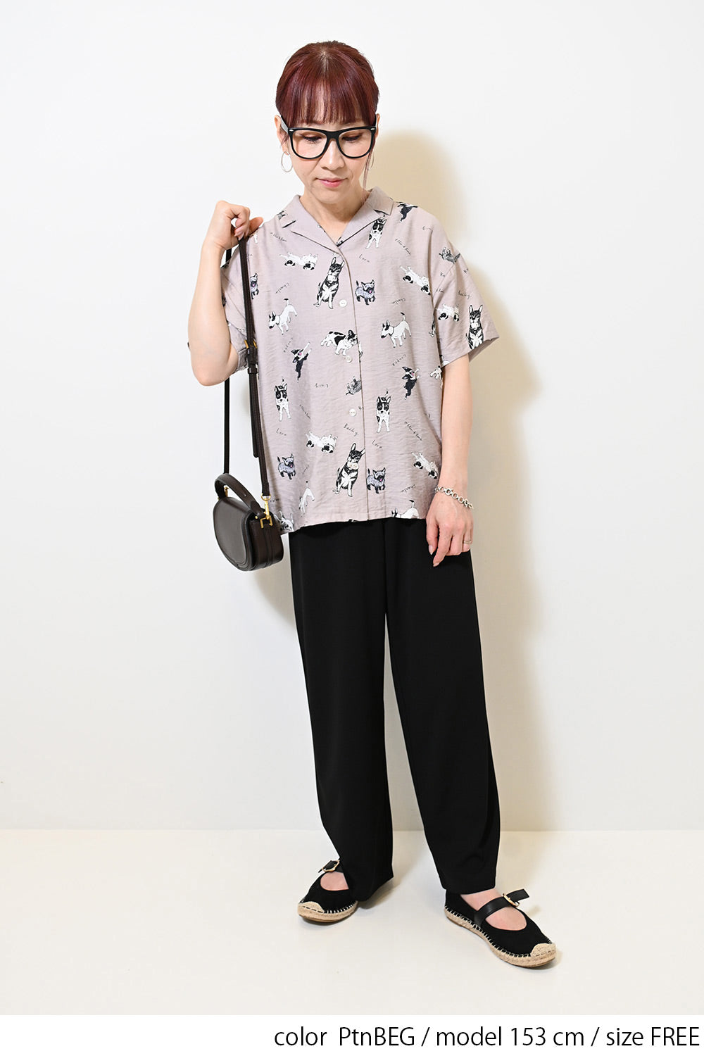 イヌ図鑑総柄シャツ