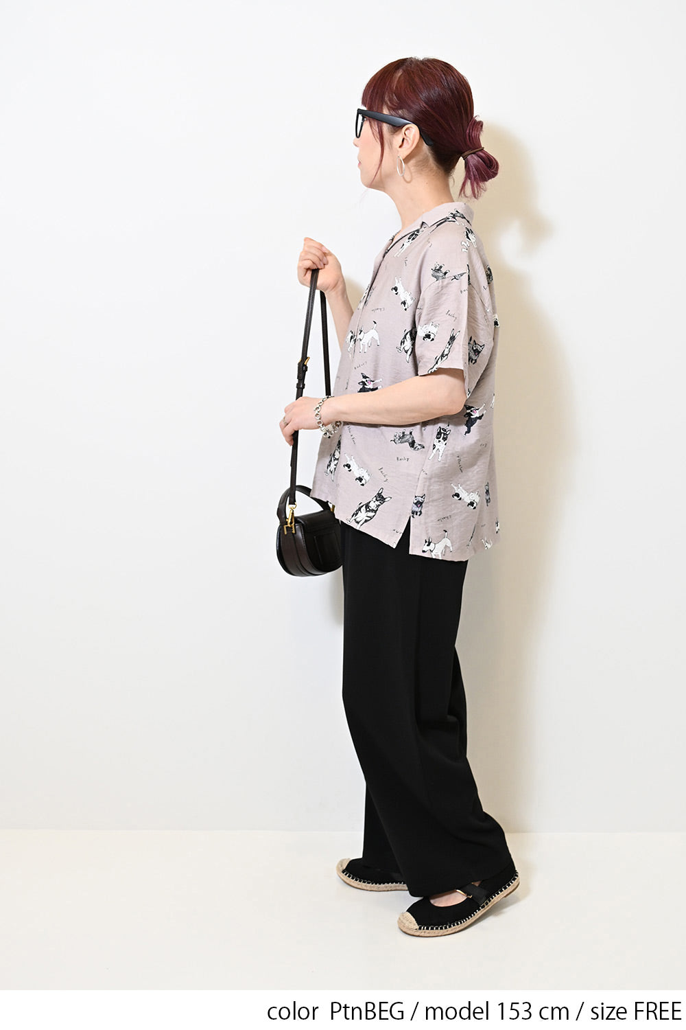 イヌ図鑑総柄シャツ