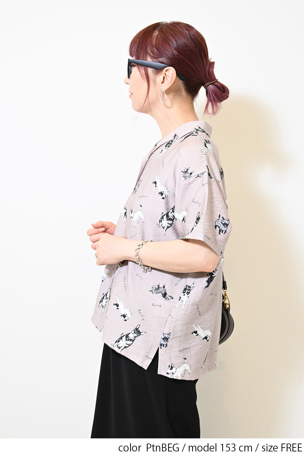 イヌ図鑑総柄シャツ