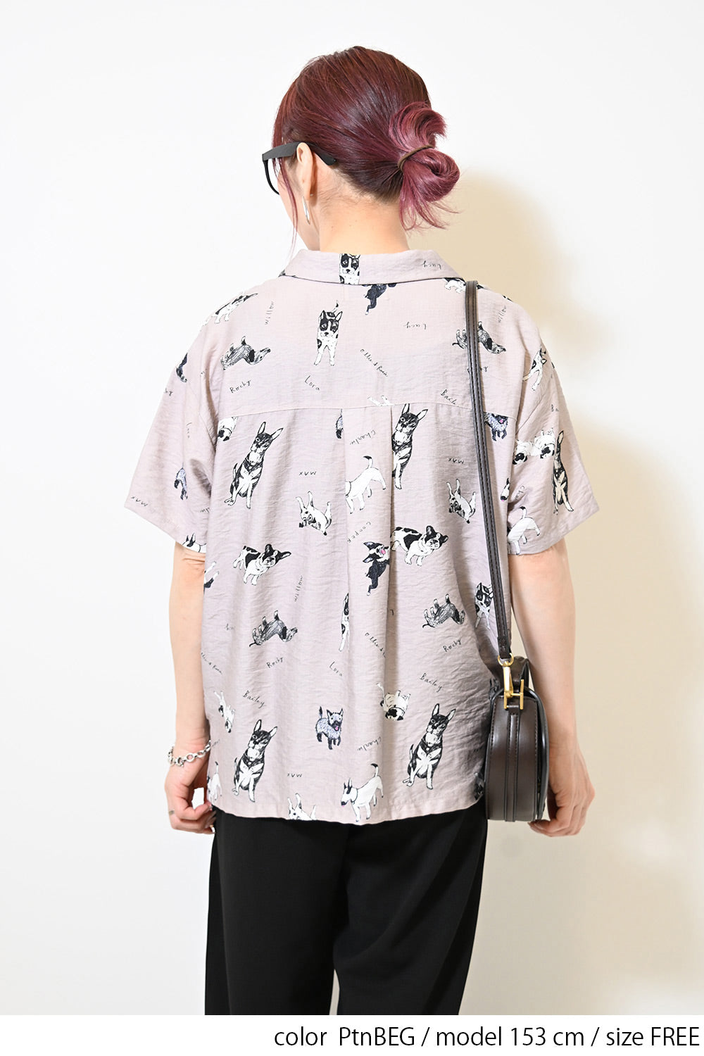 イヌ図鑑総柄シャツ