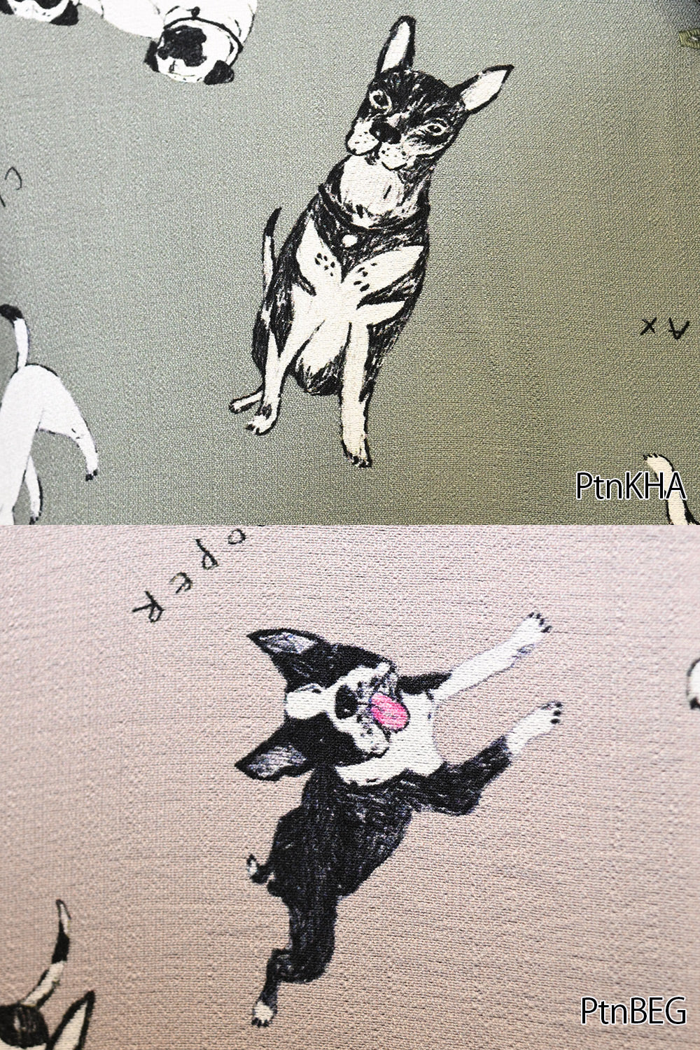イヌ図鑑総柄シャツ