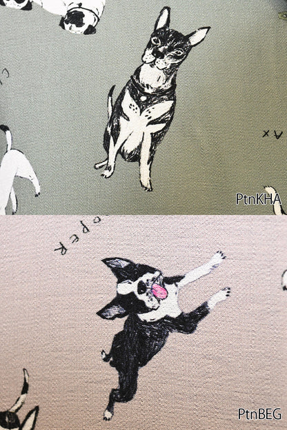 イヌ図鑑総柄シャツ