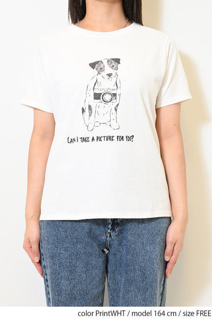 ≪SALE≫Camera Dog Print Tee