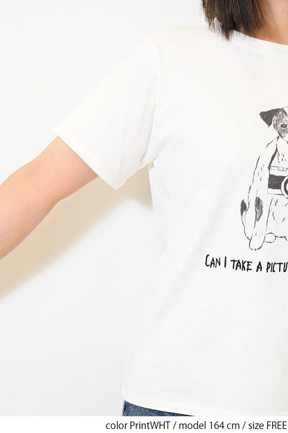 ≪SALE≫Camera Dog Print Tee