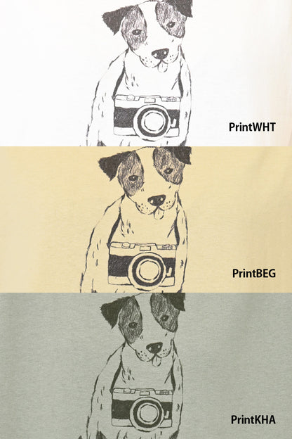 ≪SALE≫Camera Dog Print Tee